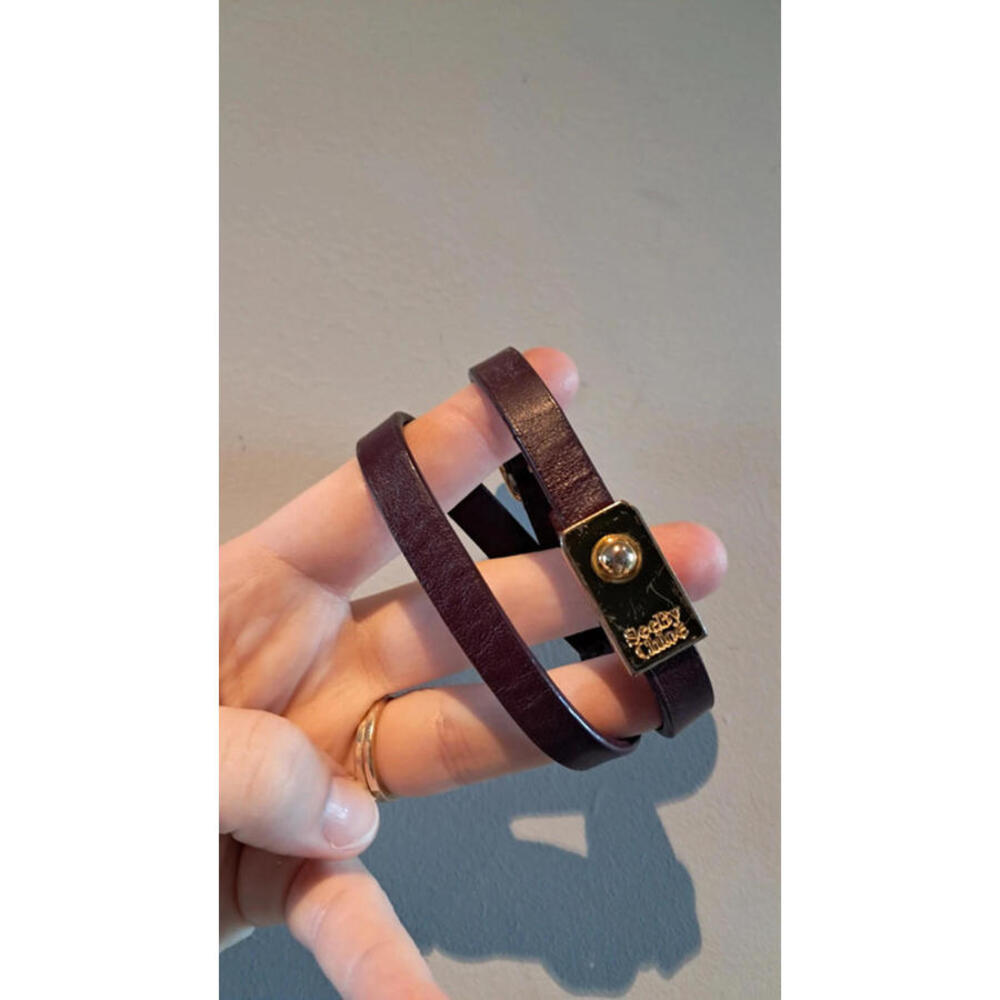 See by chloe purple leather wrap bracelet